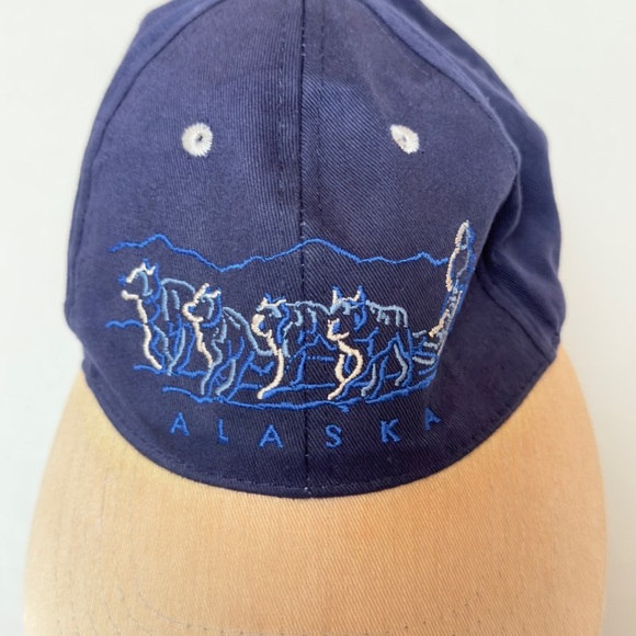 Vintage Alaska Embroidered Navy and Tan Cap - Picture 2 of 5